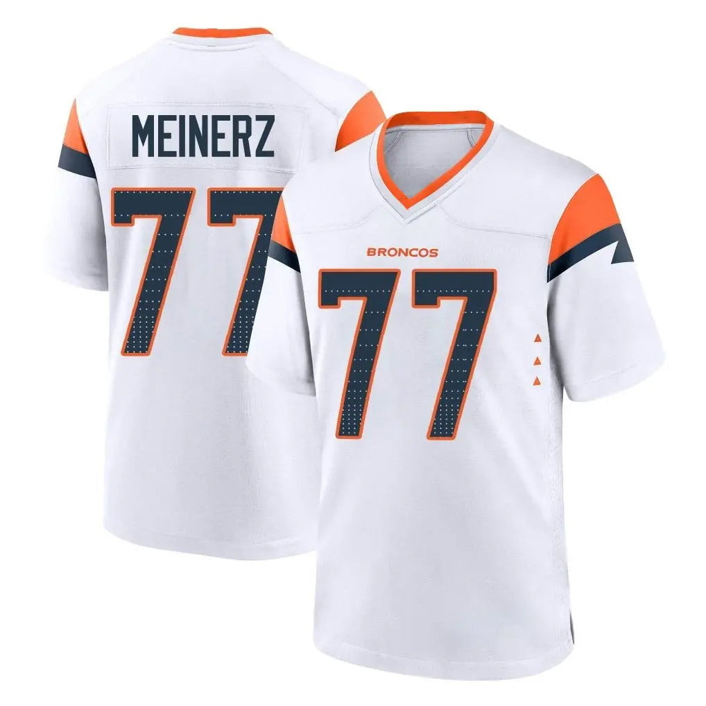 Punc D.Broncos #77 Quinn Meinerz Player White Home Game Stitched Jerseys