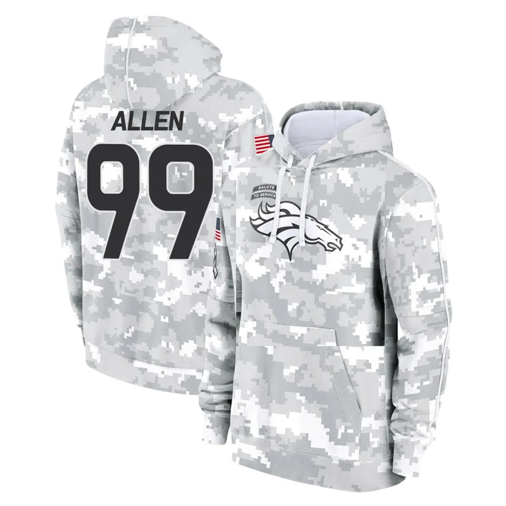 Punc D.Broncos #99 Zach Allen Player Arctic Camo Salute to Service Hoodies Limited Game Stitched Jerseys
