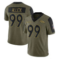 Punc D.Broncos #99 Zach Allen Player Olive Salute To Service Limited Game Stitched Jerseys