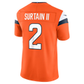 Punc D.Broncos #2 Patrick Surtain II Orange Team Vapor F.U.S.E. Stitched Limited Jerseys