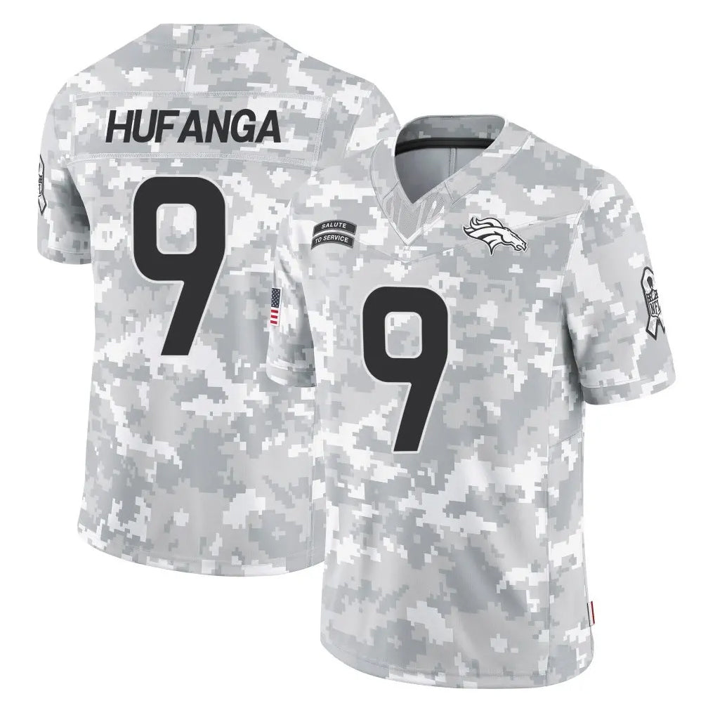 Punc D.Broncos #9 Talanoa Hufanga Player Arctic Camo Salute To Service Limited Stitched Jerseys