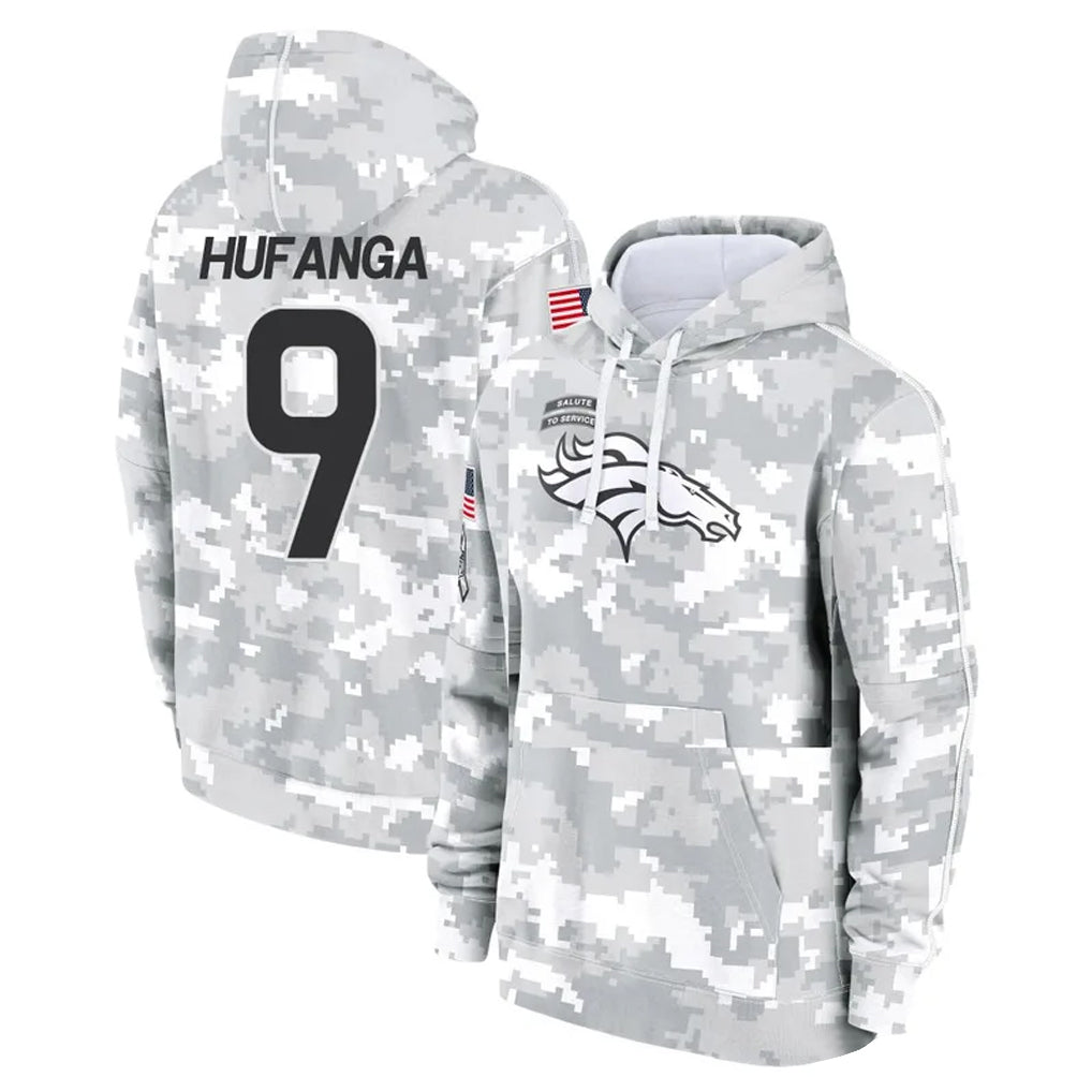 Punc D.Broncos #9 Talanoa Hufanga Player Arctic Camo Salute to Service Hoodies Limited Game Stitched Jerseys
