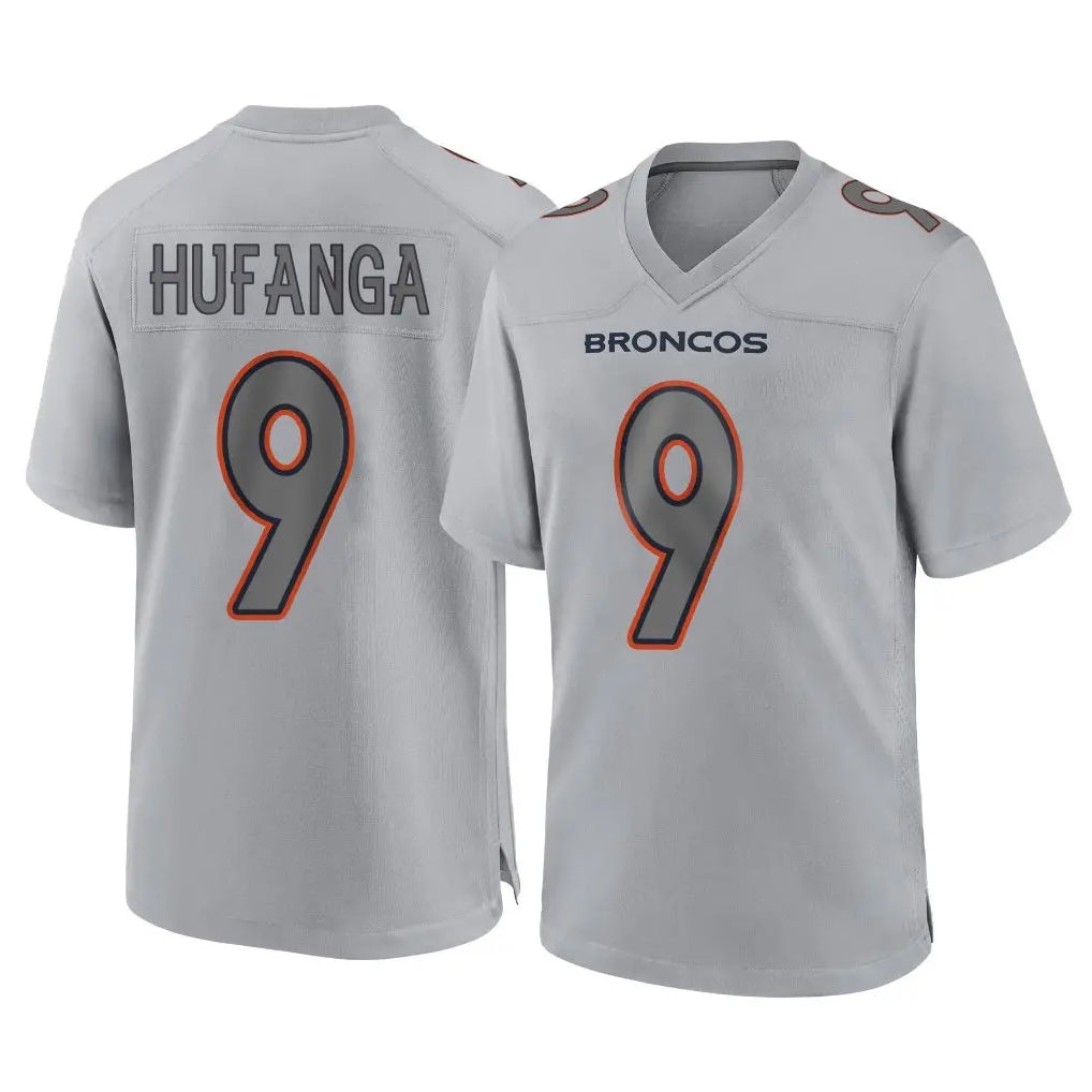 Punc D.Broncos #9 Talanoa Hufanga Player Gray Atmosphere Fashion Limited Game Stitched Jerseys