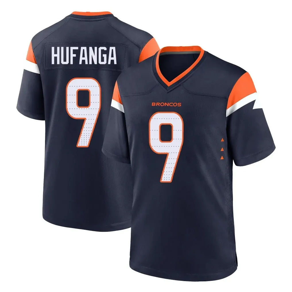 Punc D.Broncos #9 Talanoa Hufanga Player Navy Home Game Stitched Jerseys