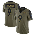 Punc D.Broncos #9 Talanoa Hufanga Player Olive Salute To Service Limited Game Stitched Jerseys