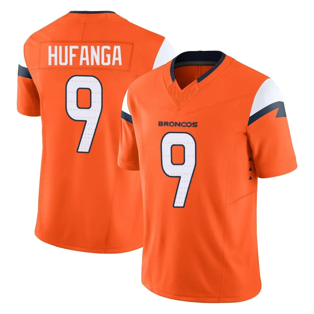 Punc D.Broncos #9 Talanoa Hufanga Player Orange Vapor F.U.S.E. Limited Home Game Stitched Jerseys