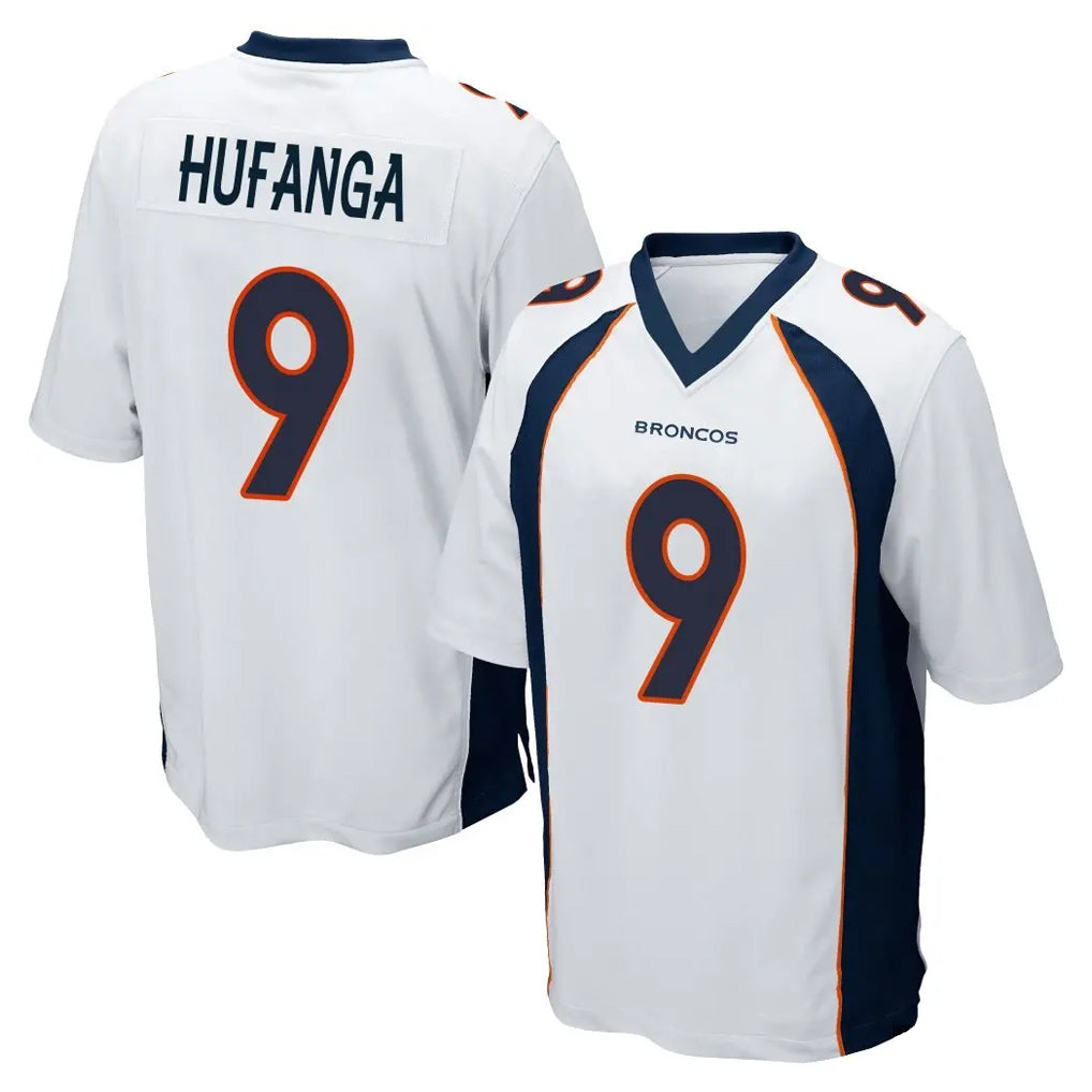 Punc D.Broncos #9 Talanoa Hufanga Player White Game Stitched Jerseys