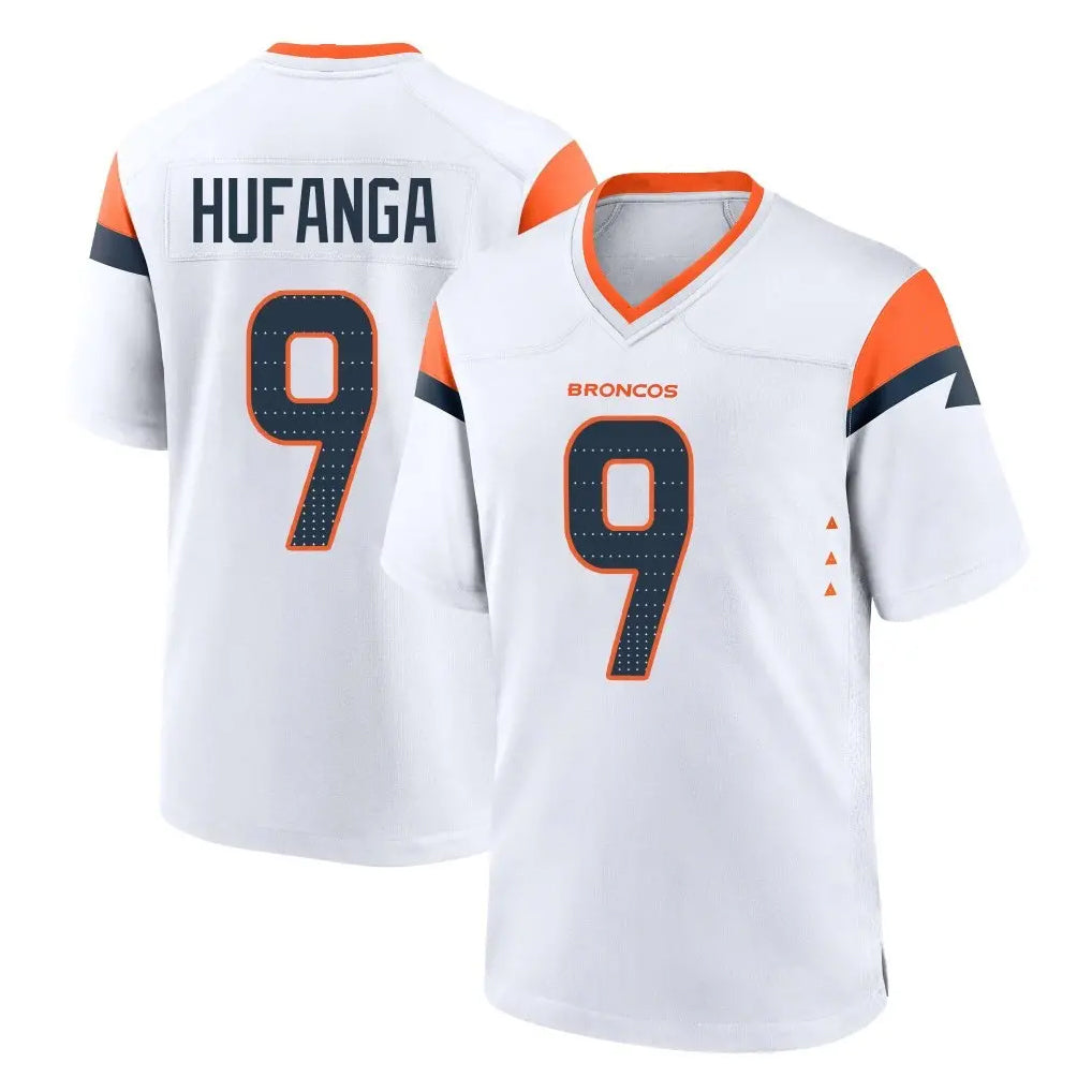 Punc D.Broncos #9 Talanoa Hufanga Player White Home Game Stitched Jerseys