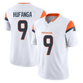 Punc D.Broncos #9 Talanoa Hufanga Player White Limited Vapor F.U.S.E. Home Game Stitched Jerseys
