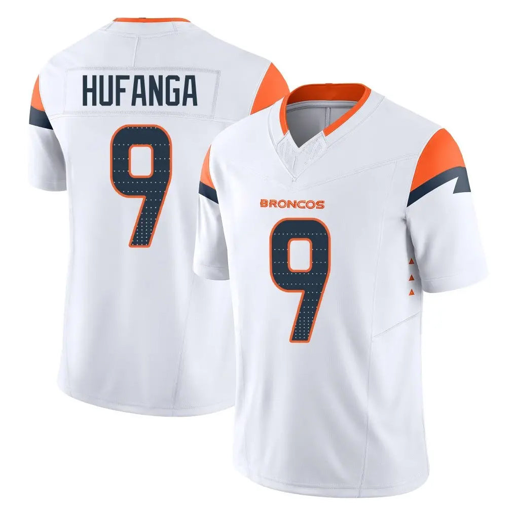 Punc D.Broncos #9 Talanoa Hufanga Player White Limited Vapor F.U.S.E. Home Game Stitched Jerseys