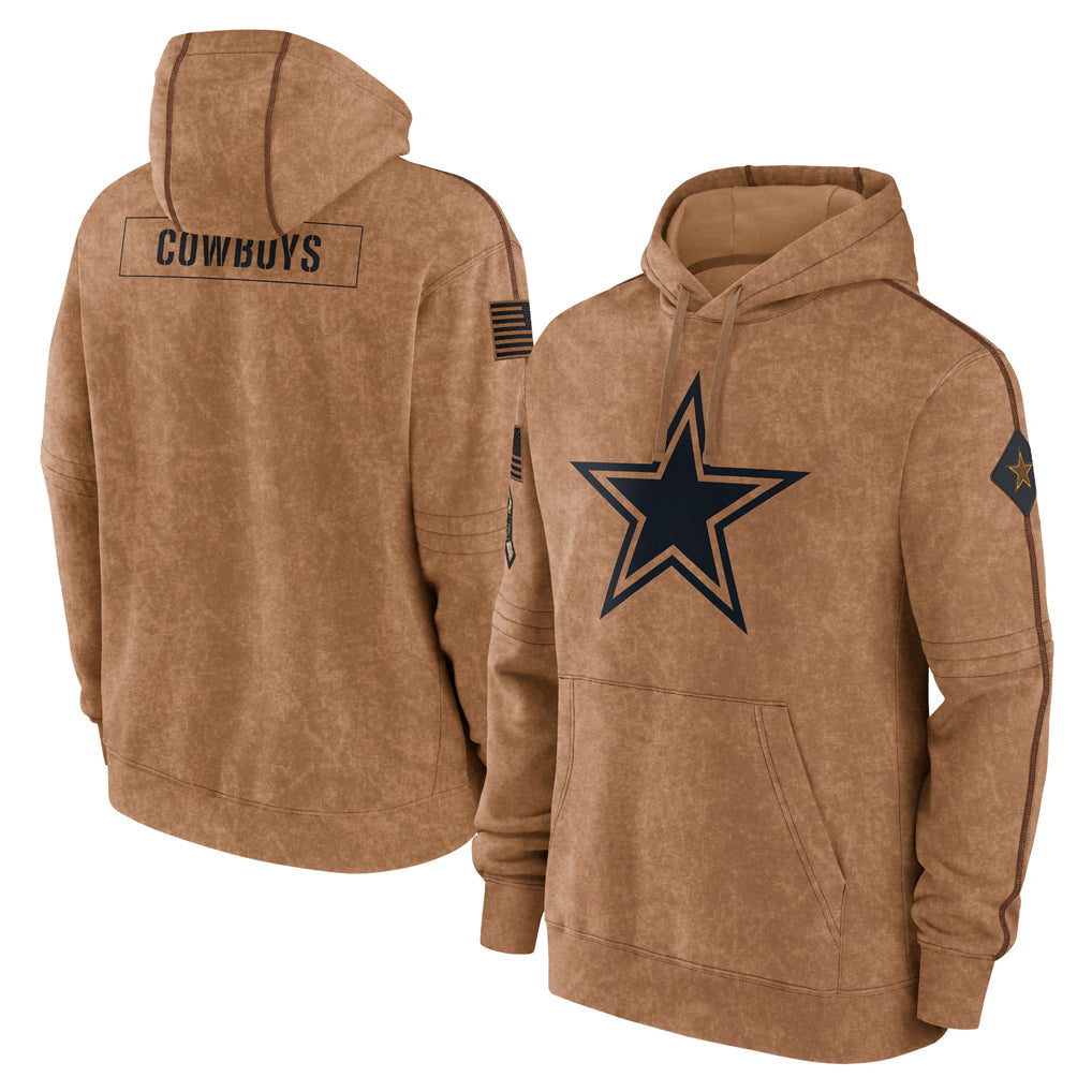 Punc D.Cowboys Brown Salute to Service Hoodies Limited Game Blank Player Stitched Jerseys