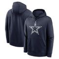 Punc D.Cowboys Navy Pullover Hoodies Limited Blank Player Stitched Jerseys