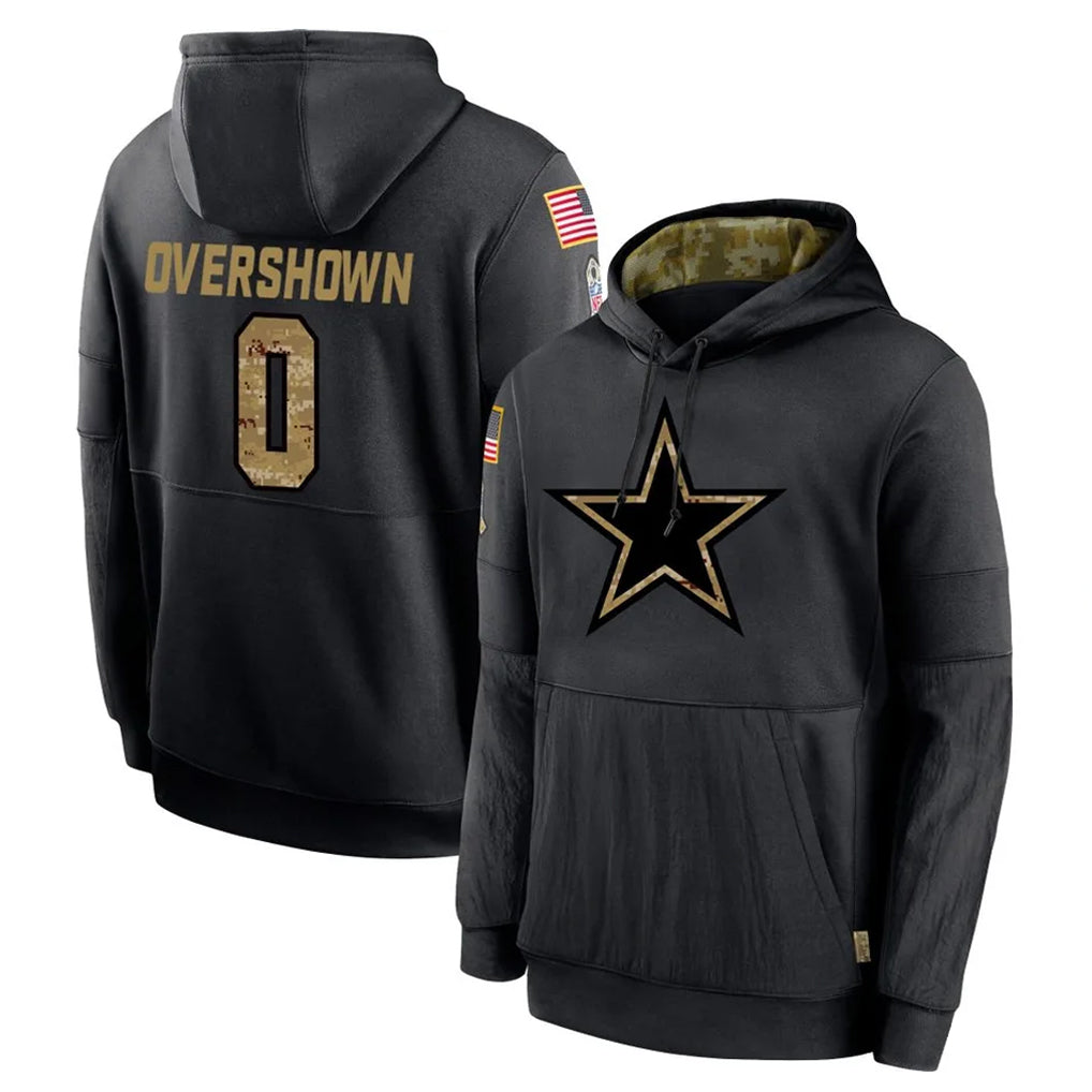 Punc D.Cowboys #0 DeMarvion Overshown Player Black Salute to Service Pullover Hoodies Limited Stitched Jerseys