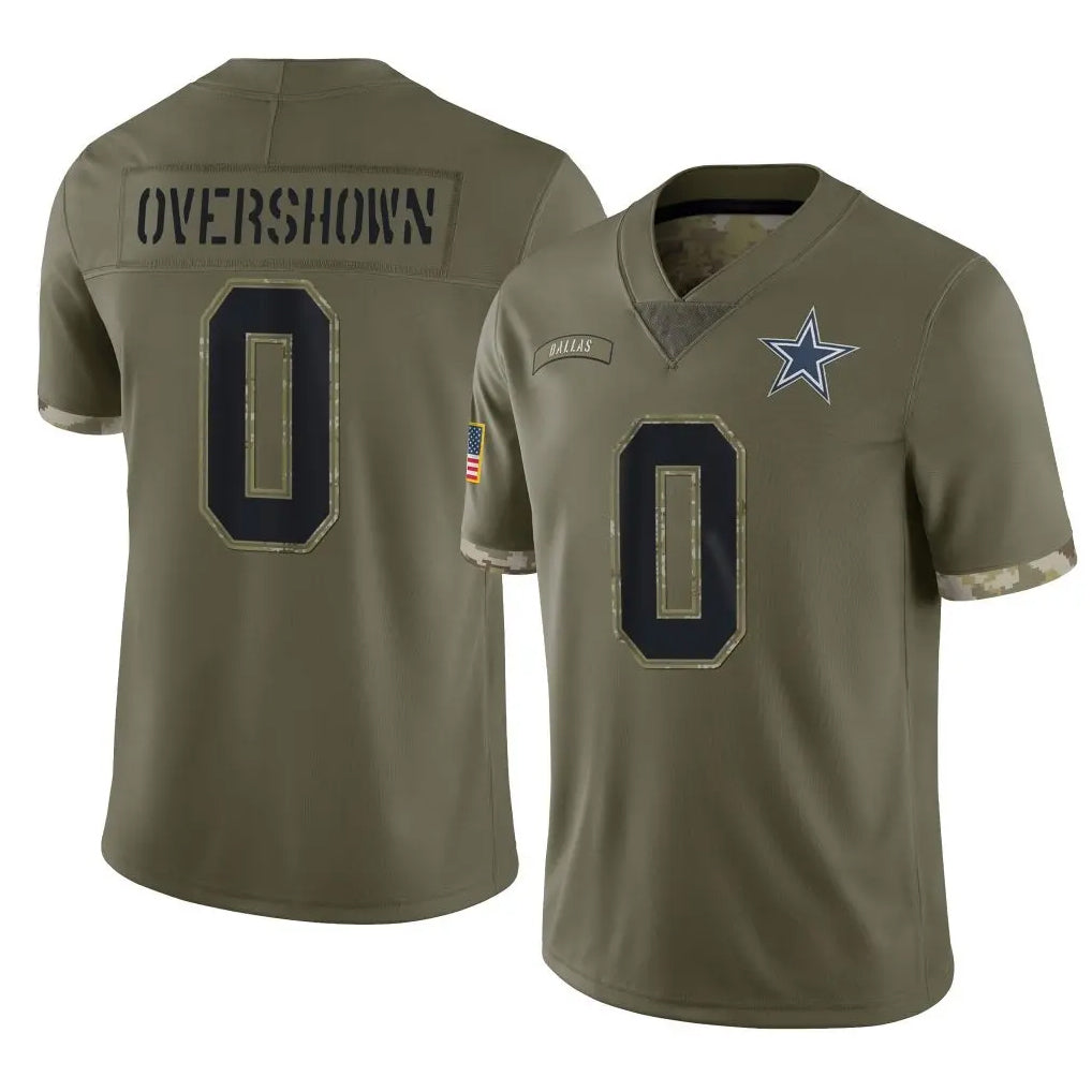 Punc D.Cowboys #0 DeMarvion Overshown Player Olive Salute to Service Limited Game Stitched Jerseys