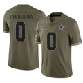 Punc D.Cowboys #0 DeMarvion Overshown Player Olive Salute to Service Limited Game Stitched Jerseys