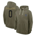 Punc D.Cowboys #0 DeMarvion Overshown Player Olive Salute to Service Pullover Hoodies Limited Stitched Jerseys