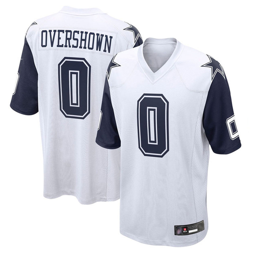 Punc D.Cowboys #0 DeMarvion Overshown Player White-Navy Home Game Stitched Jerseys