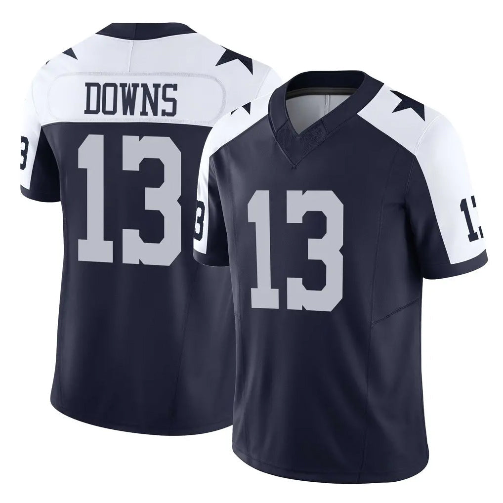 Punc D.Cowboys #13 Caleb Downs Player Navy-White Limited Alternate Vapor F.U.S.E. Home Game Stitched Jerseys