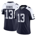 Punc D.Cowboys #13 Caleb Downs Player Navy-White Limited Alternate Vapor F.U.S.E. Home Game Stitched Jerseys