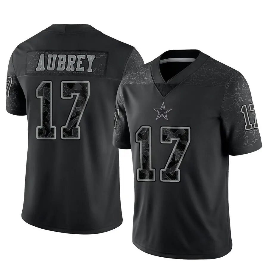 Punc D.Cowboys #17 Brandon Aubrey Player Black REFLECTIVE Limited Stitched Jerseys