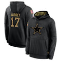 Punc D.Cowboys #17 Brandon Aubrey Player Black Salute to Service Pullover Hoodies Limited Stitched Jerseys