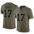 Punc D.Cowboys #17 Brandon Aubrey Player Salute To Service Olive Stitched Jerseys