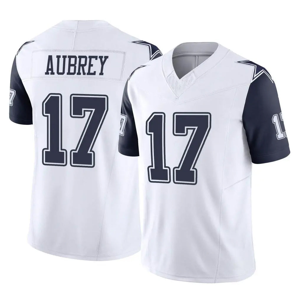 Punc D.Cowboys #17 Brandon Aubrey Player White-Navy Limited Vapor F.U.S.E. Home Game Stitched Jerseys