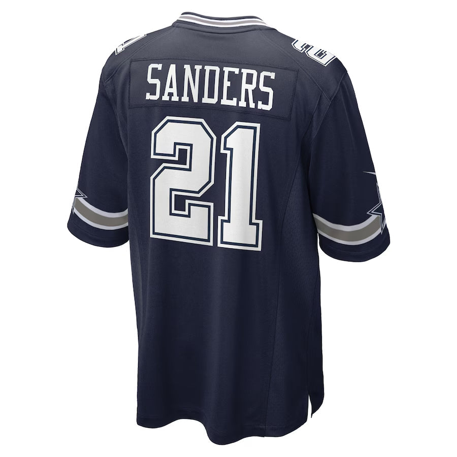 Punc D.Cowboys #21 Deion Sanders Player Navy Home Game Stitched Jerseys