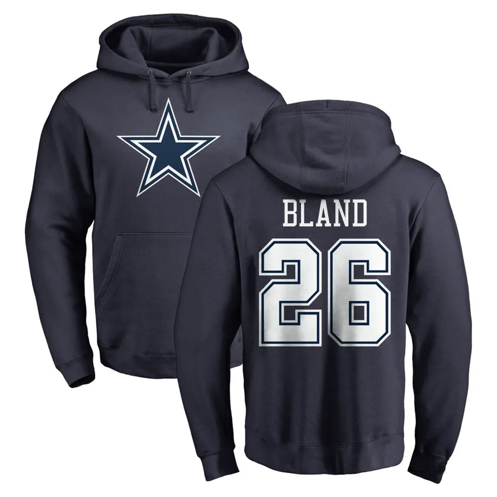 Punc D.Cowboys #26 DaRon Bland Player Navy Pullover Hoodies Limited Stitched Jerseys