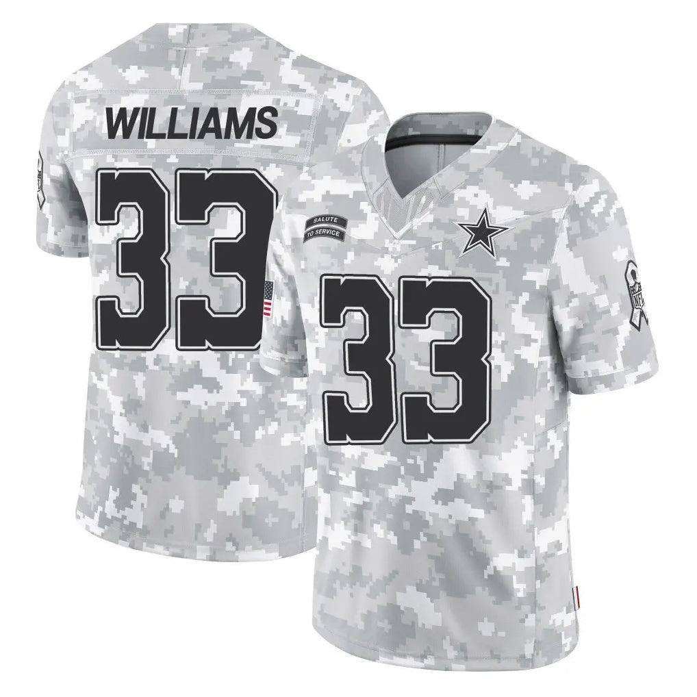 Punc D.Cowboys #33 Javonte Williams Player Arctic Camo Salute to Service Limited Home Game Stitched Jerseys