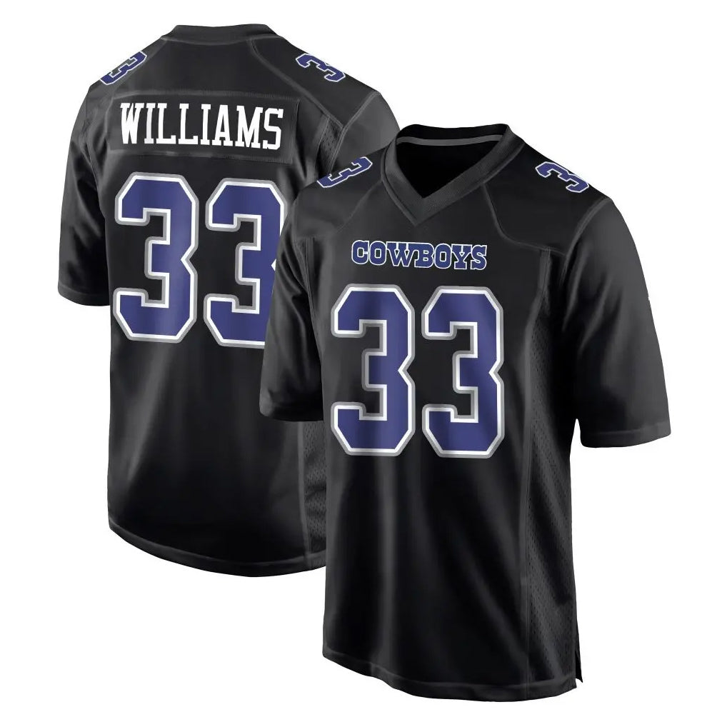 Punc D.Cowboys #33 Javonte Williams Player Carbon Black Fashion Home Game Stitched Jerseys