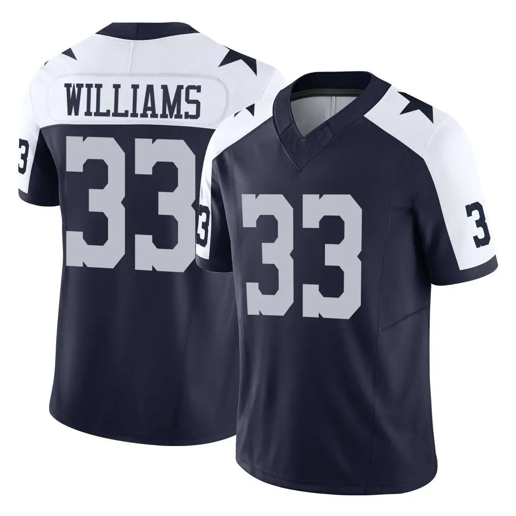 Punc D.Cowboys #33 Javonte Williams Player Navy-White Limited Alternate Vapor F.U.S.E. Home Game Stitched Jerseys