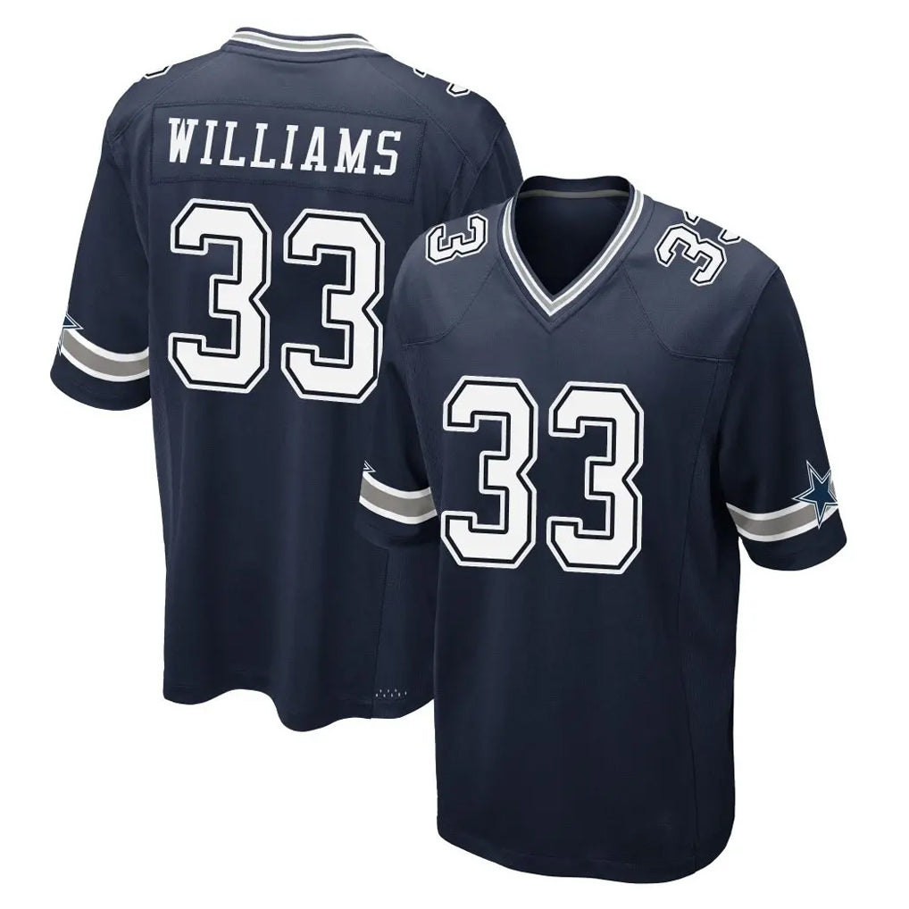 Punc D.Cowboys #33 Javonte Williams Player Navy Home Game Stitched Jerseys
