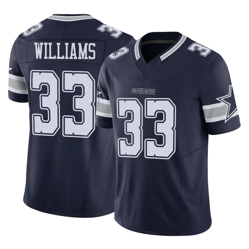 Punc D.Cowboys #33 Javonte Williams Player Navy Limited Vapor F.U.S.E. Home Game Stitched Jerseys