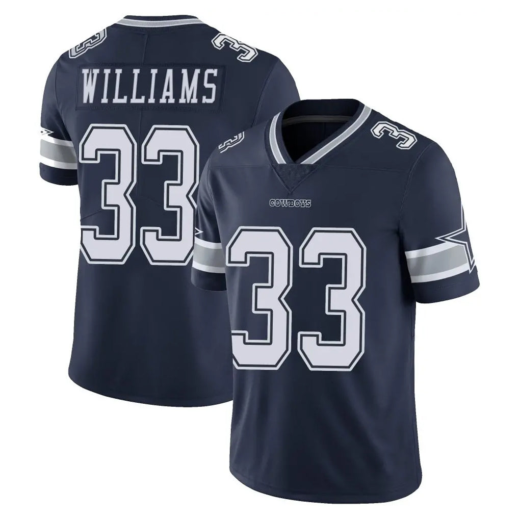 Punc D.Cowboys #33 Javonte Williams Player Navy Vapor Untouchable Limited Home Game Stitched Jerseys