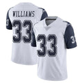 Punc D.Cowboys #33 Javonte Williams Player White-Navy Limited Color Rush Vapor Untouchable Home Game Stitched Jerseys