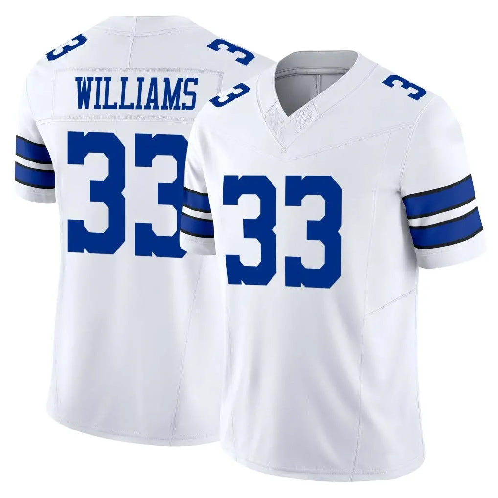 Punc D.Cowboys #33 Javonte Williams Player White Limited Vapor F.U.S.E. Home Game Stitched Jerseys