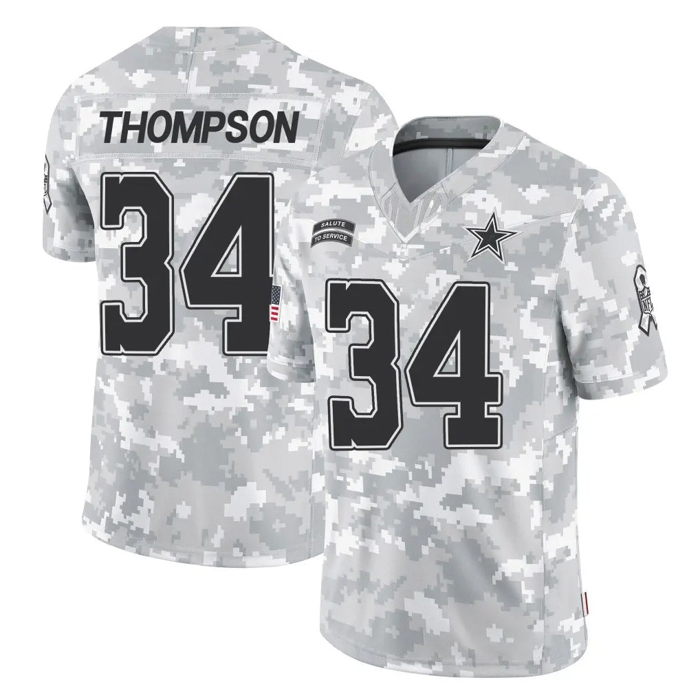 Punc D.Cowboys #34 Jalen Thompson Player Arctic Camo Salute to Service Limited Home Game Stitched Jerseys