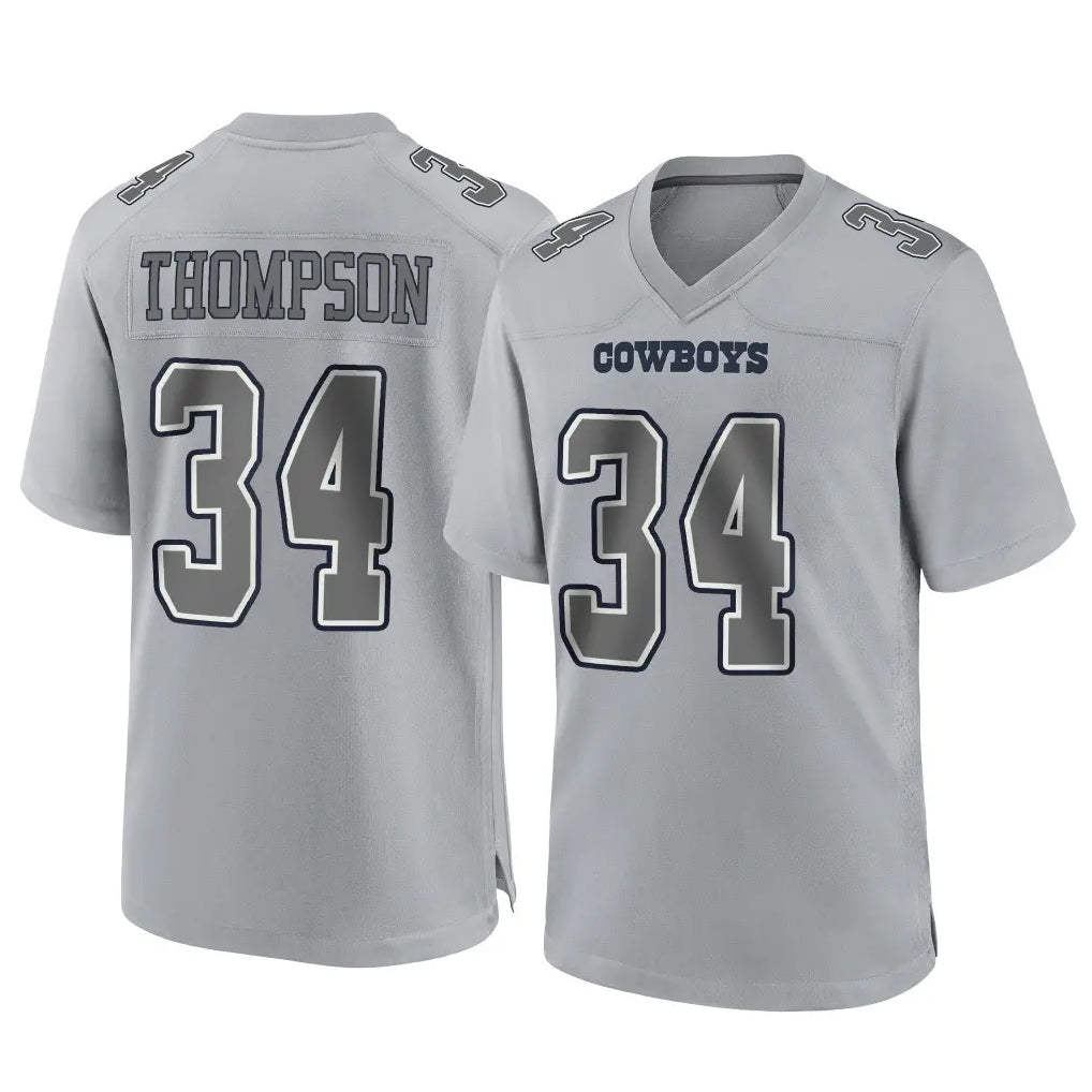 Punc D.Cowboys #34 Jalen Thompson Player Gray Atmosphere Fashion Home Game Stitched Jerseys