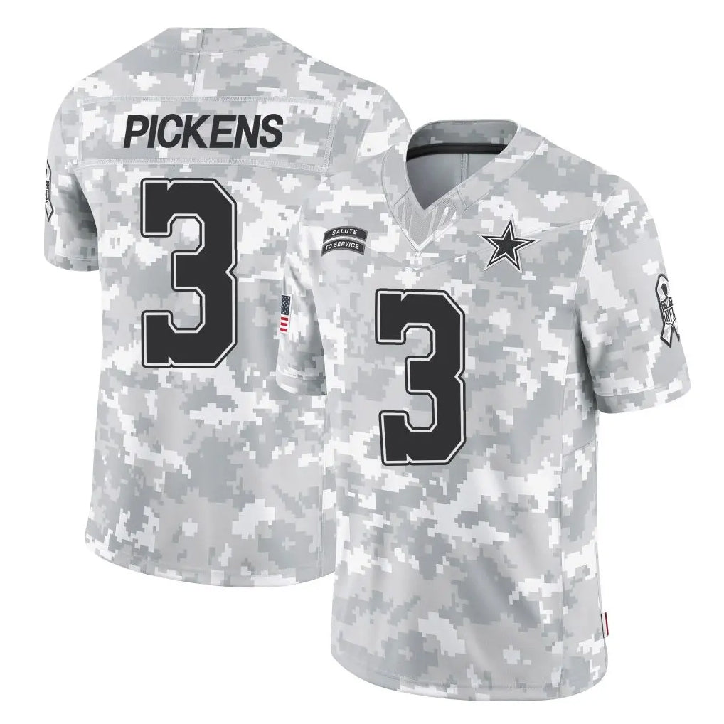 Punc D.Cowboys #3 George Pickens Player Arctic Camo Salute to Service Limited Home Game Stitched Jerseys
