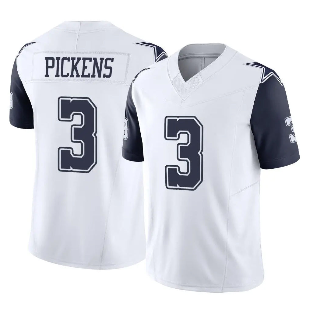 Punc D.Cowboys #3 George Pickens Player White-Navy Limited Vapor F.U.S.E. Home Game Stitched Jerseys