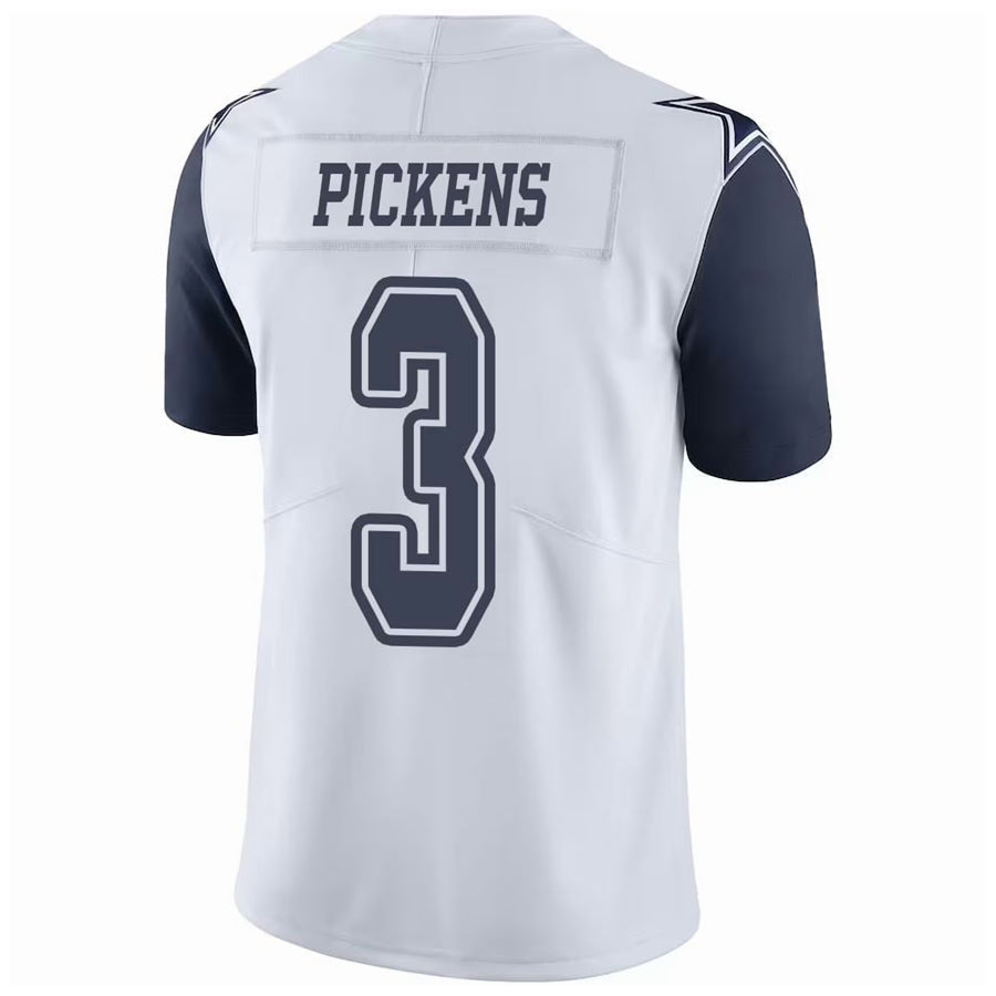 Punc D.Cowboys #3 George Pickens Player White Throwback Stitched Jerseys