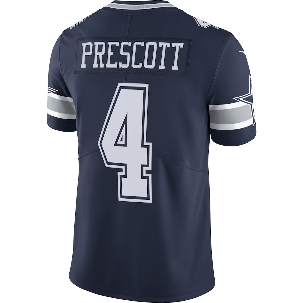 Punc D.Cowboys #4 Dak Prescott Navy Vapor F.U.S.E. Limited Stitched Jerseys