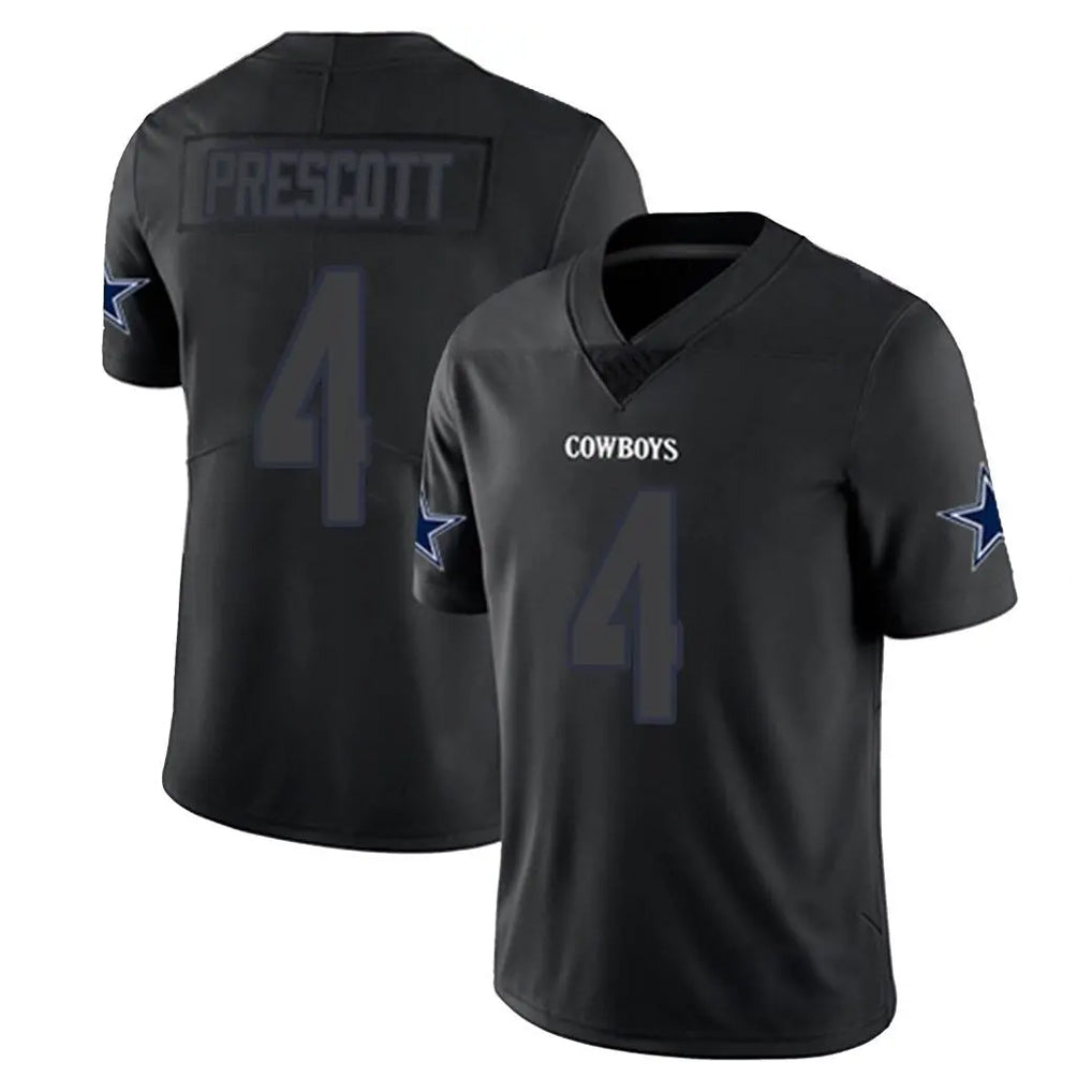 Punc D.Cowboys #4 Dak Prescott Player Black Impact Limited Home Game Stitched Jerseys