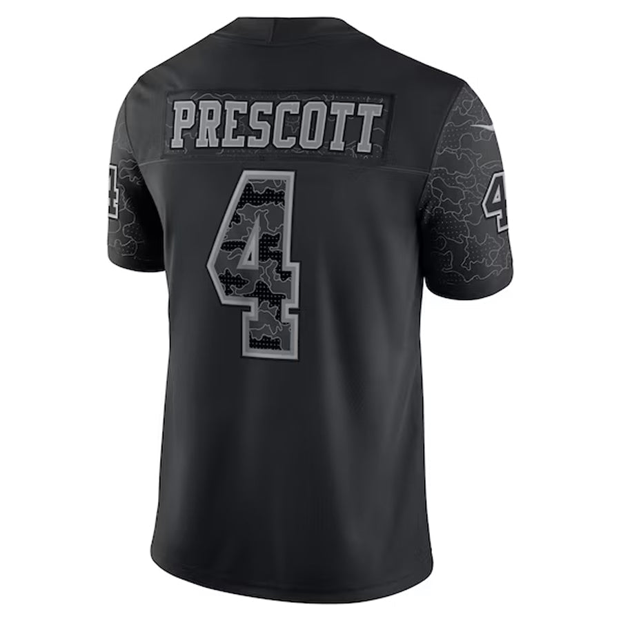 Punc D.Cowboys #4 Dak Prescott Player Black RFLCTV Limited Stitched Jerseys