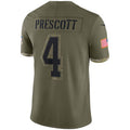 Punc D.Cowboys #4 Dak Prescott Player Olive Salute To Service Limited Stitched Jerseys