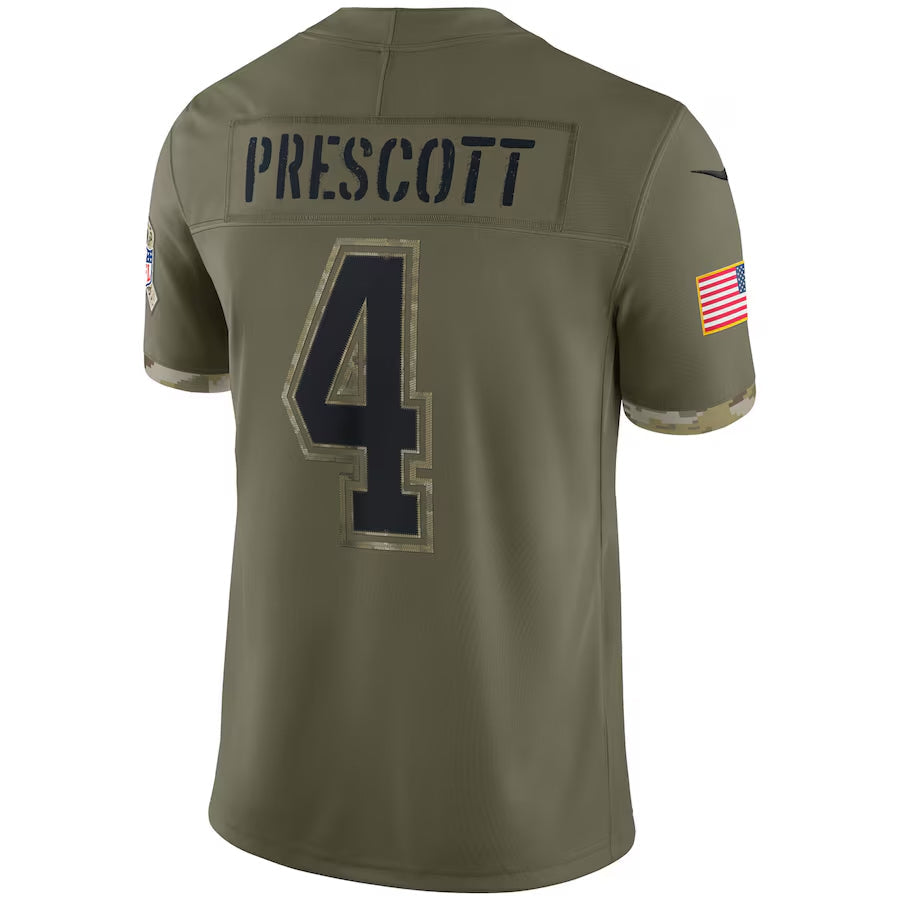 Punc D.Cowboys #4 Dak Prescott Player Olive Salute To Service Limited Stitched Jerseys