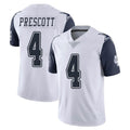 Punc D.Cowboys #4 Dak Prescott Player White-Navy Limited Color Rush Vapor Untouchable Home Game Stitched Jerseys