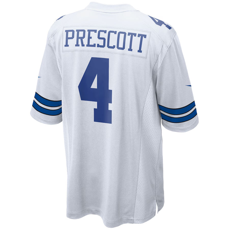 Punc D.Cowboys #4 Dak Prescott Player White Home Game Stitched Jerseys