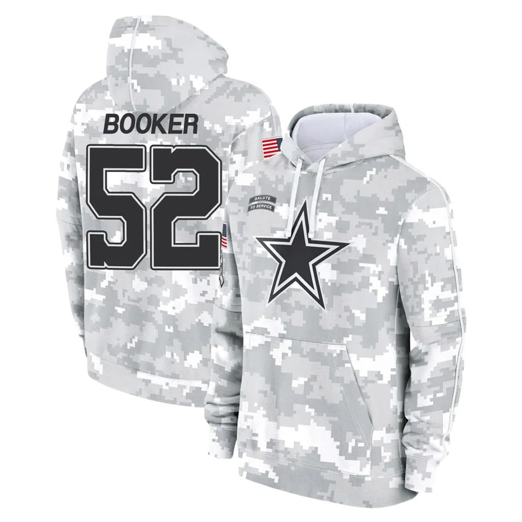 Punc D.Cowboys #52 Tyler Booker Player Arctic Camo Salute to Service Hoodies Limited Game Stitched Jerseys